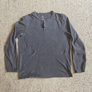 Mack Weldon Henley Shirt Men's XL Gray Long Sleeve Casual Everyday Pima Cotton